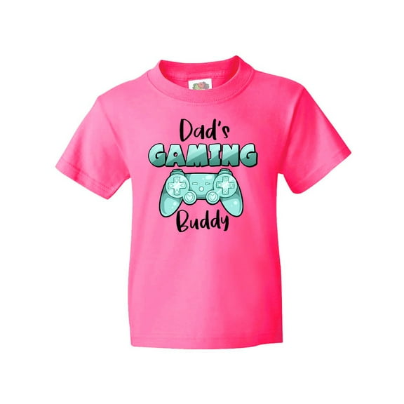 Inktastic Dad's Gaming Buddy- Aqua Controller Youth T-Shirt