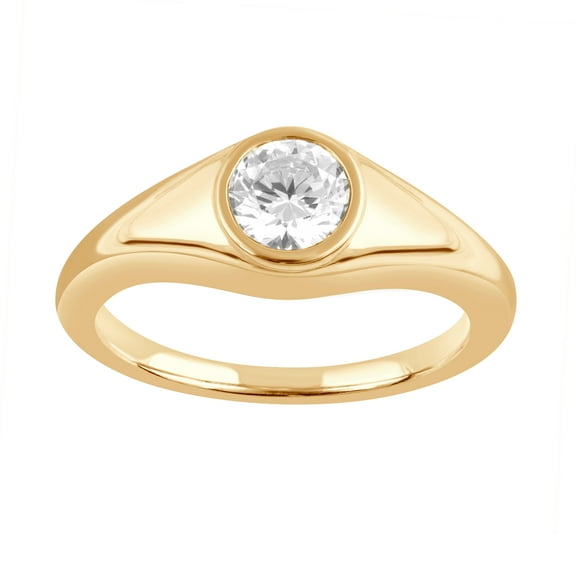 Unique Moments 0.62 Ctw Lab Grown Diamond Ring in Sterling Silver Yellow  Plated for Women (HI-SI/I1)