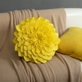 thumbnail image 4 of JWH Handmade Aesthetic 3D Round Velvet Flower Pillows Decorative Throw Pillow Floral Accent Pillows Decor 12inch Light Yellow, 4 of 9