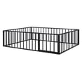 thumbnail image 4 of Bellemave Queen Size Metal Floor Bed Frame, Montessori Bed with Safety Guardrails and Door, No Weight Limit and Easy Assemble Playhouse Queen Bed Frame（Black）, 4 of 7