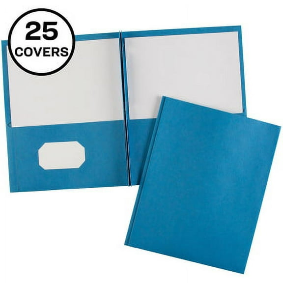 Avery-1PK Two-Pocket Folder, Prong Fastener, 0.5" Capacity, 11 X 8.5, Light Blue, 25/Box