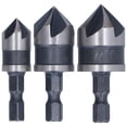 thumbnail image 1 of Chamfer Drill Bit, Fast Chip Removal 12mm 16mm 19mm 3Pcs Hex Shank Chamfers Tool  For Woodworking Projects For Opening And Chamfering, 1 of 8