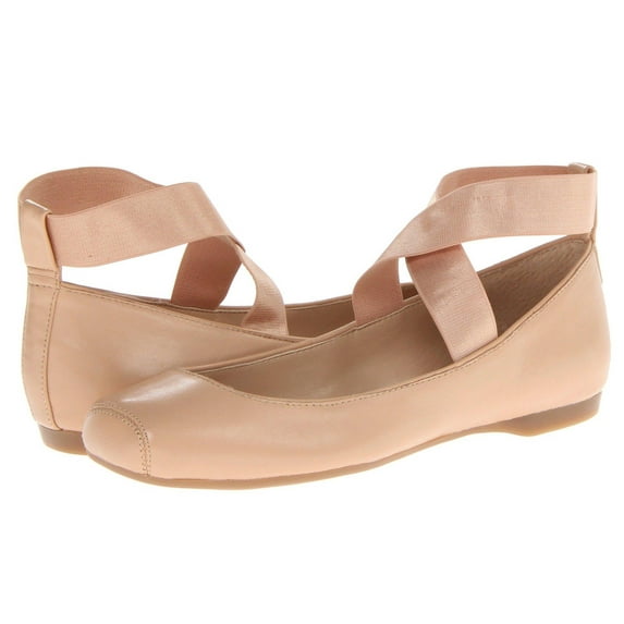 Jessica Simpson Womens Mandalaye Fabric Square Toe Ankle Wrap Ballet Flats