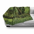 thumbnail image 3 of Rainforest Soft Flannel Fleece Blanket, Trees with Moss Natural Paradise Silence in the Wild Nature Relaxation Illustration, Cozy Plush for Indoor and Outdoor Use, 50" x 70", Green, by Ambesonne, 3 of 6