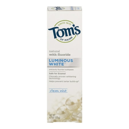 Tom's of Maine Luminous White Clean Mint Toothpaste, 4.7 oz