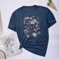 thumbnail image 2 of Camisetas de Verano de Mujer Pequeña Flor Impresa Cuello Redondo Manga Corta Superior, Verano Superior de las Mujeres, 2 of 8