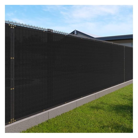 Windscreen4less Privacy Fence Screen Heavy Duty Windscreen Fencing Mesh Fabric Shade Net Cover with Brass Grommtes for Outdoor Wall Garden Yard Pool Deck, 6'x19' Black