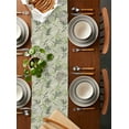 thumbnail image 2 of Table Runner Dresser Scarves 90 Inch Long, Chinese Green Bamboo Leaves Print Linen Dining Table Runners Watercolor Seamless Plant Foliage Tabletop Scarf for Wedding Holiday Party Kitchen, 2 of 7