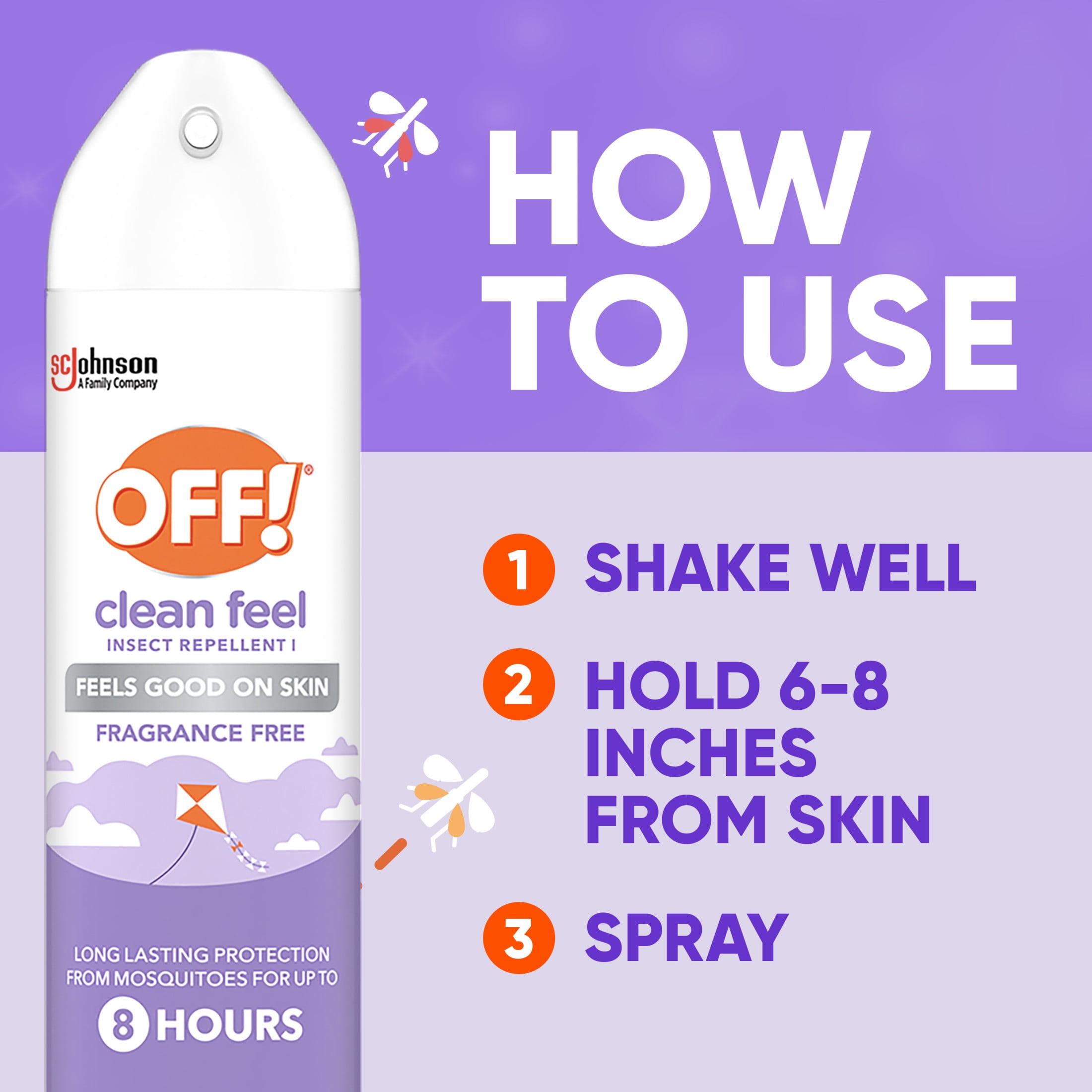 (3 pack) OFF! Clean Feel Insect Repellent Aerosol, Fragrance Free, Picaridin Bug Spray, 7.5 oz