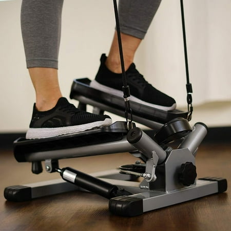 Fitness Exercise Elliptical Twister Stepper - Upgraded Quality Steel, Easy Standing Workout, Digital Display, Resistance Band Elliptical Trainer Burns 15% More Calories Than an Exercise (Best Exercise To Burn Calories Fast At Home)