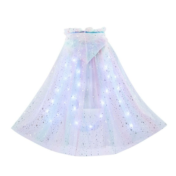 Tao Tao Princess Dresses For Girls Clothes Toys Light UP Cape for Kids Adult Christmas Clothes for Little Girls Dress Up Gifts White Free Size
