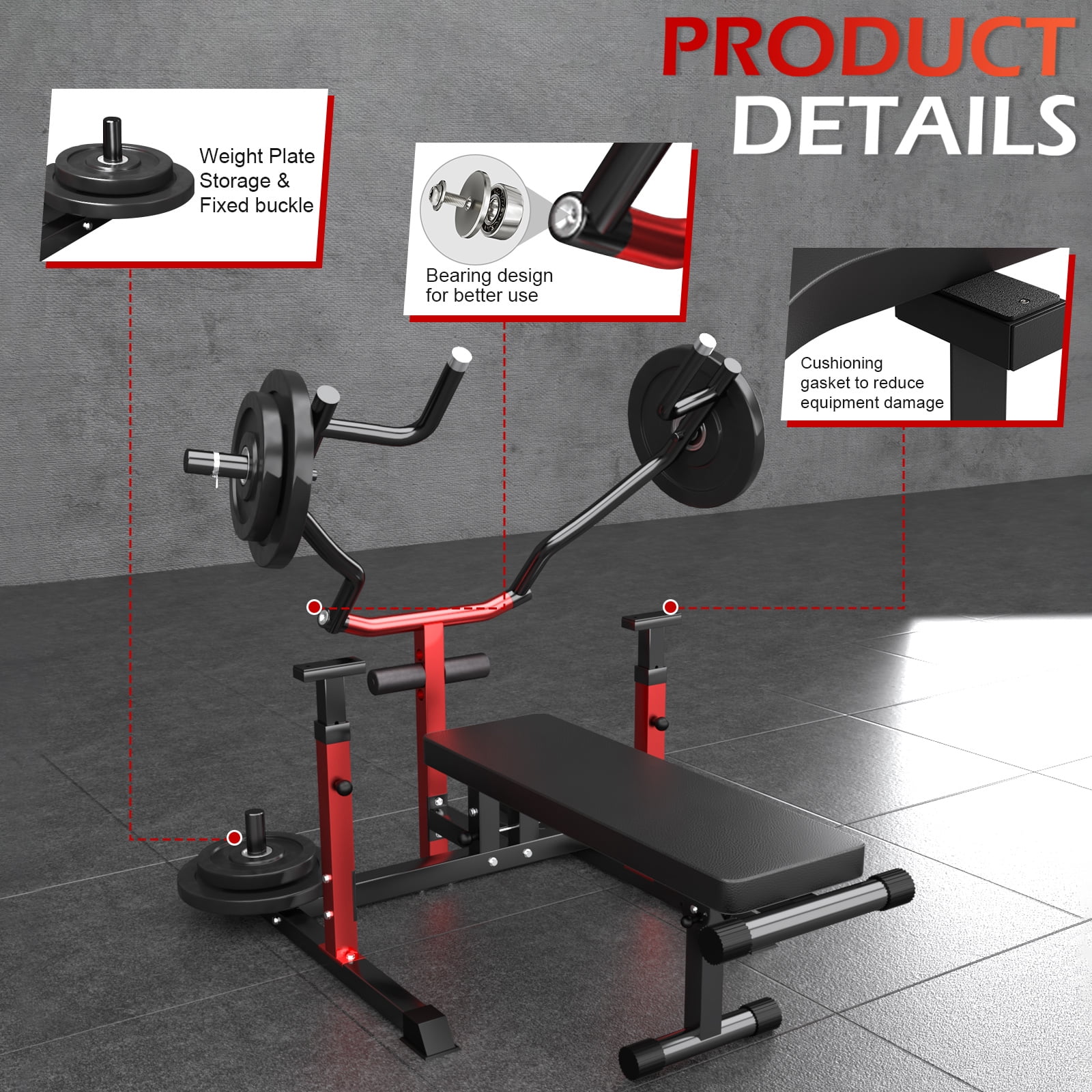 GYHPD Foldable Weight Bench for Chest and AB Workouts