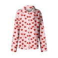 thumbnail image 4 of Craaazy Button Down Shirts for Women Casual Lapel Valentine Shirts Gifts, 4 of 5