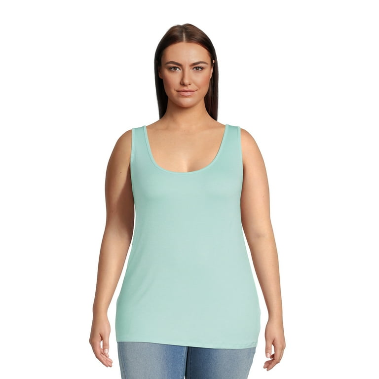 Terra & Sky Women's Plus Size Layering Tank Top, 2-Pack