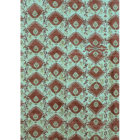 Ahgly Company Indoor Rectangle Abstract Light Blue Modern Area Rugs, 2' x 5'