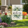 thumbnail image 4 of Spring Floral Welcome Garden Flag 12×18 Inch Double Sided for Outside Eucalyptus Small Burlap Seasonal Yard Flag, 4 of 6