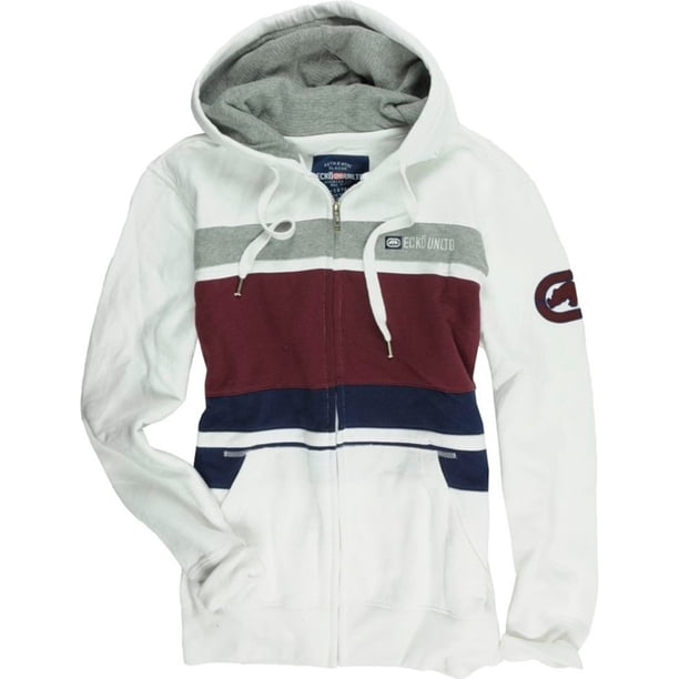 Ecko Unltd. Sudadera con capucha y cremallera completa de polar Colorblock para hombre, blanco, XX-Large