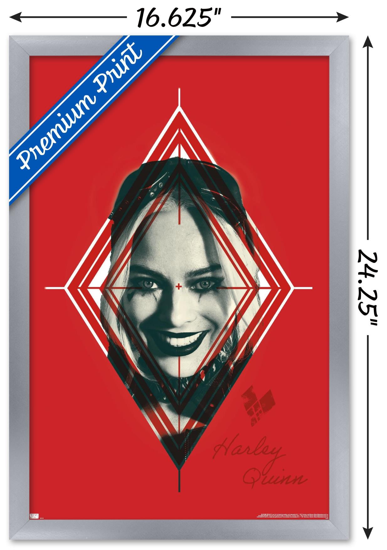 DC Comics Movie The Suicide Squad - Harley Quinn Target Wall Poster, 14.725" x 22.375", Framed
