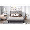 thumbnail image 2 of Queen Size Velvet Upholstered Platform Bed, Box Spring Needed - Gray, 2 of 14