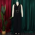 thumbnail image 4 of AURA Womens Elegant Chain Detail Wide Leg Jumpsuit Sleeveless High Waist Long Pants Outfit, 4 of 10