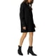 thumbnail image 4 of Vestidos de suéter para mujer INSPIRE CHIC, cuello redondo, de manga larga, por encima de la rodilla, vestido de punto casual, color negro, 4 of 5
