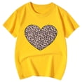 thumbnail image 4 of XAOFW Girl's T-Shirts Short Sleeve Crewneck Leopard Heart Printed Kids Fashionable T Shirts Daily Wear Relaxed Fit Tee Shirts Party Night Versatile Cozy Toddler Tops, 4 of 4