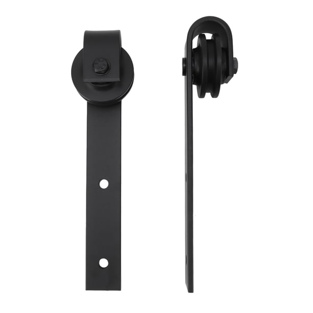 Kit De Polea De Riel Colgante De 1 Par De Puerta, Juego De Ruedas De Hardware De Puerta De Granero De Acero Al Carbono, Kit Deslizante De Granero Con Diseño Rústico Clásico Para