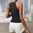 thumbnail image 3 of Women's Hollowed Out Tied Top Knitted Top Vest Amazing Outfits for Women Fitness Top Active Tops for Women Loose Lace Tops Pack 2x Tunic Tops for Women 2x Blouse Womens Tops Long Sleeve Shirt Women, 3 of 3