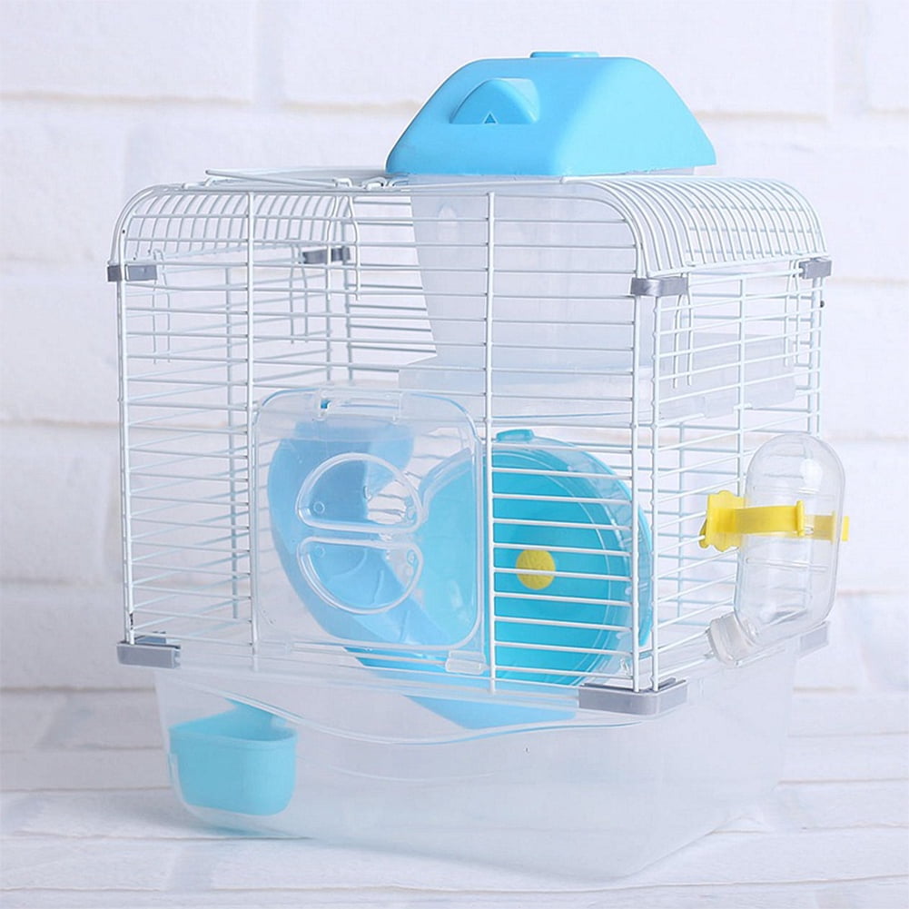 Crystal Pet Cage Hamster Cottage Double Layer House for Hamster Golden ...