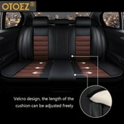 OTOEZ Car Seat Covers Full Set Leather Front and Rear Bench Backrest Seat Cover Set Universal Fit for Auto Sedan SUV Truck
