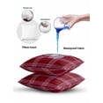 thumbnail image 6 of Outdoor Pillows Waterproof, Red Checkered Throw Pillows with Inserts Included, Farmhouse Buffalo Plaid Modern Indoor Outdoor Decorative Lumbar Pillow for Bed/Couch/Patio 16"x16", 2Pcs, 6 of 8