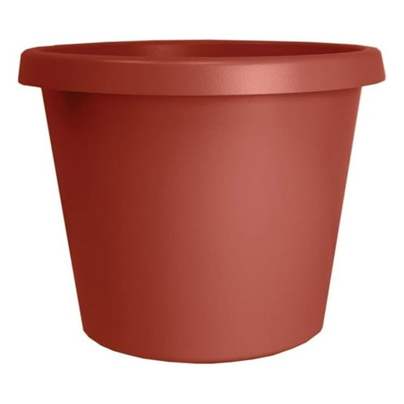 12 Inch Round Plastic Plant Pot - Prima Planter with Rolled Rim, Indoor Outdoor Garden Pots for Flowers, Herbs, Clay Color