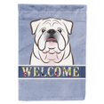 thumbnail image 1 of Lienzo con bandera de bienvenida Bulldog inglés blanco grande multicolor Caroline's Treasures BB1406CHF, 1 of 1