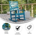 thumbnail image 4 of Emma + Oliver Contemporary Rocking Chair, All-Weather HDPE Indoor/Outdoor Rocker in Blue, 4 of 11