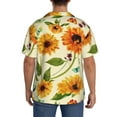 thumbnail image 5 of KLL Sunflowers And Butterflies Print Men's Shirt Short Sleeve Button Down Summer Cuba Beach Shirts- Large, 5 of 7
