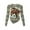 Aztec Horse American Tribal, variant on Peacock Flower Print Long Sleeve Shirts for Women Crew Neck Stretch Irregular Fitted Tee Shirts Tops Fall Winter Workout Outfits, Size M