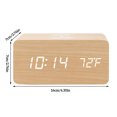 thumbnail image 2 of Reloj despertador de madera Cargador inalámbrico para teléfono LED Hora digital Recordatorio de fecha Escritorio de dormitorio Luz de noche, Madera de bambú Monstrate EL001418-01, 2 of 2