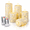 Ivory 5, variant on Red Unbreakable Plexiglass LED Pillar Candles with String Lights and Remote, Set of 3