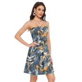thumbnail image 2 of Dailycode Summer Dresses for Women Strapless Casual Beach Cover Ups Brown Blue Marble Tube Top Sundress, 2 of 5