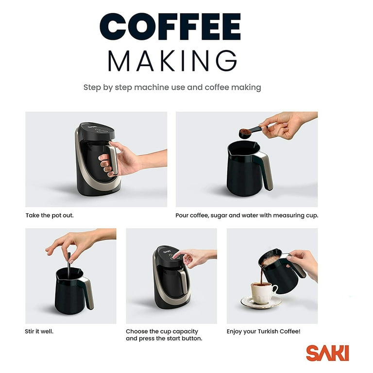 Saki Automatic Turkish Coffee Maker with Cook Sense Technology 