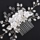 thumbnail image 4 of Nvzi Horquillas para el pelo de boda con flores para novias, peinetas con perlas de cristal, pinzas para el pelo, accesorios para el pelo de boda dorados, joyas plateadas, 4 of 5