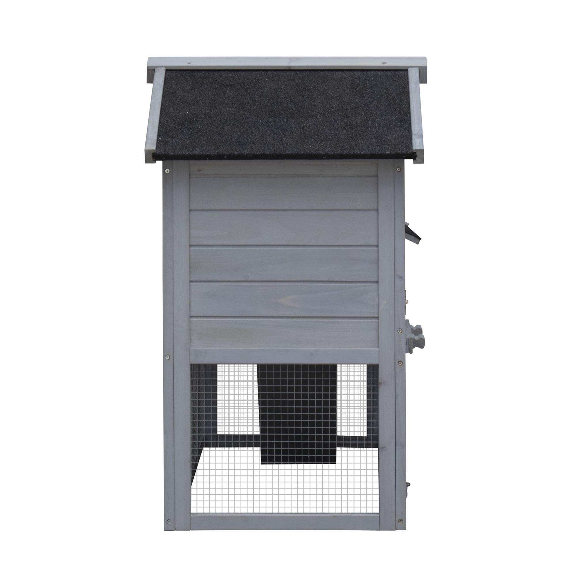 Pefilos 58" Wood Rabbit Cage Bunny Hutch with Run, Outdoor Pet House for Small Animals, Gray Pefilos 58" Wood Rabbit Cage Bunny Hutch with Run, Outdoor Pet House for Small Animals, Gray