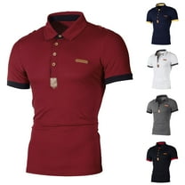 Dovford Men's Polo Shirts Short Sleeve Dry Fit Sun Protection Golf Shirts Stretch Soft Collared Shirt for Tennis Casual Outdoor