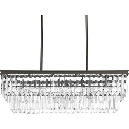 

Glimmer Collection Four-Light Antique Bronze Luxe Linear Chandelier Light