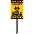thumbnail image 1 of Amscan - Cartel Danger Beware of Zombies de Plástico (Amarillo Brillante, Negro, Rojo), 1 of 2