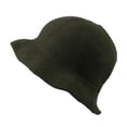 thumbnail image 5 of WITHMOONS Wool Winter Short Brim Womens Solid Bowler Fedora Hat SLB1245 (Green), 5 of 5