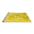 thumbnail image 2 of Ahgly Company Machine Washable Indoor Round Abstract Yellow Contemporary Area Rugs, 5' Round, 2 of 4