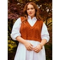 thumbnail image 3 of ELOQUII Elements Women's Plus Size Shirt Dress With Sweater Vest, 3 of 7