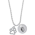 thumbnail image 1 of Delight Jewelry Silvertone Medium Open Paw Silvertone Script Initial Disc - O - Charm Necklace, 20"+3", 1 of 4