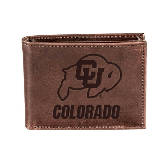Brown Colorado Buffaloes Bi-Fold Leather Wallet